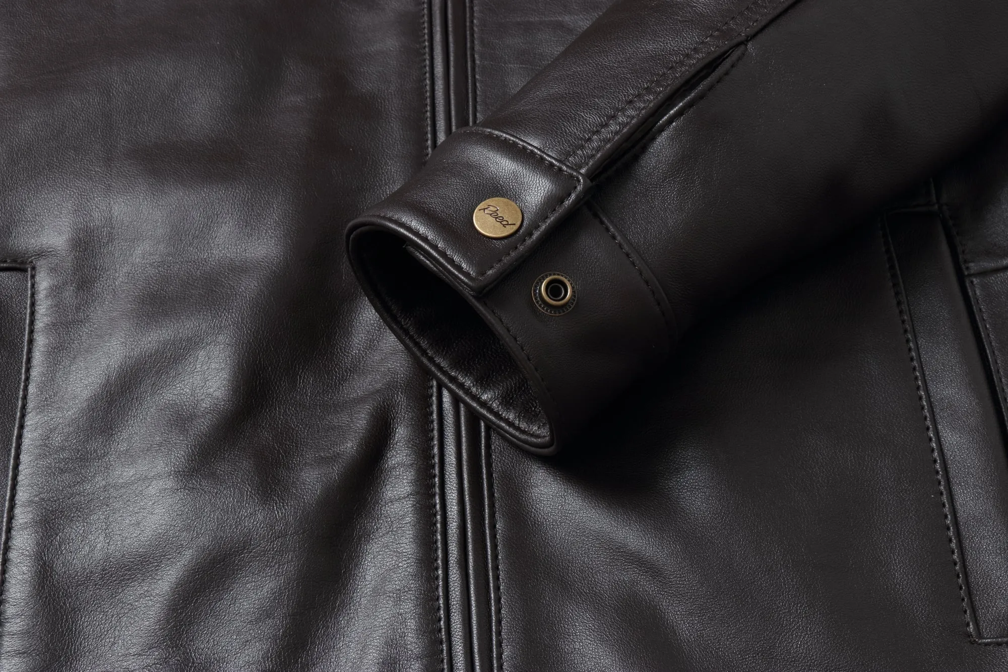 REED EST. 1950 Men's Jacket Genuine Lambskin Leather Stand UP Collar Winners Coat - Imported