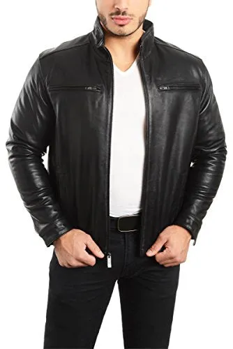 REED EST. 1950 Men's Jacket Genuine Lambskin Leather Stand UP Collar Winners Coat - Imported