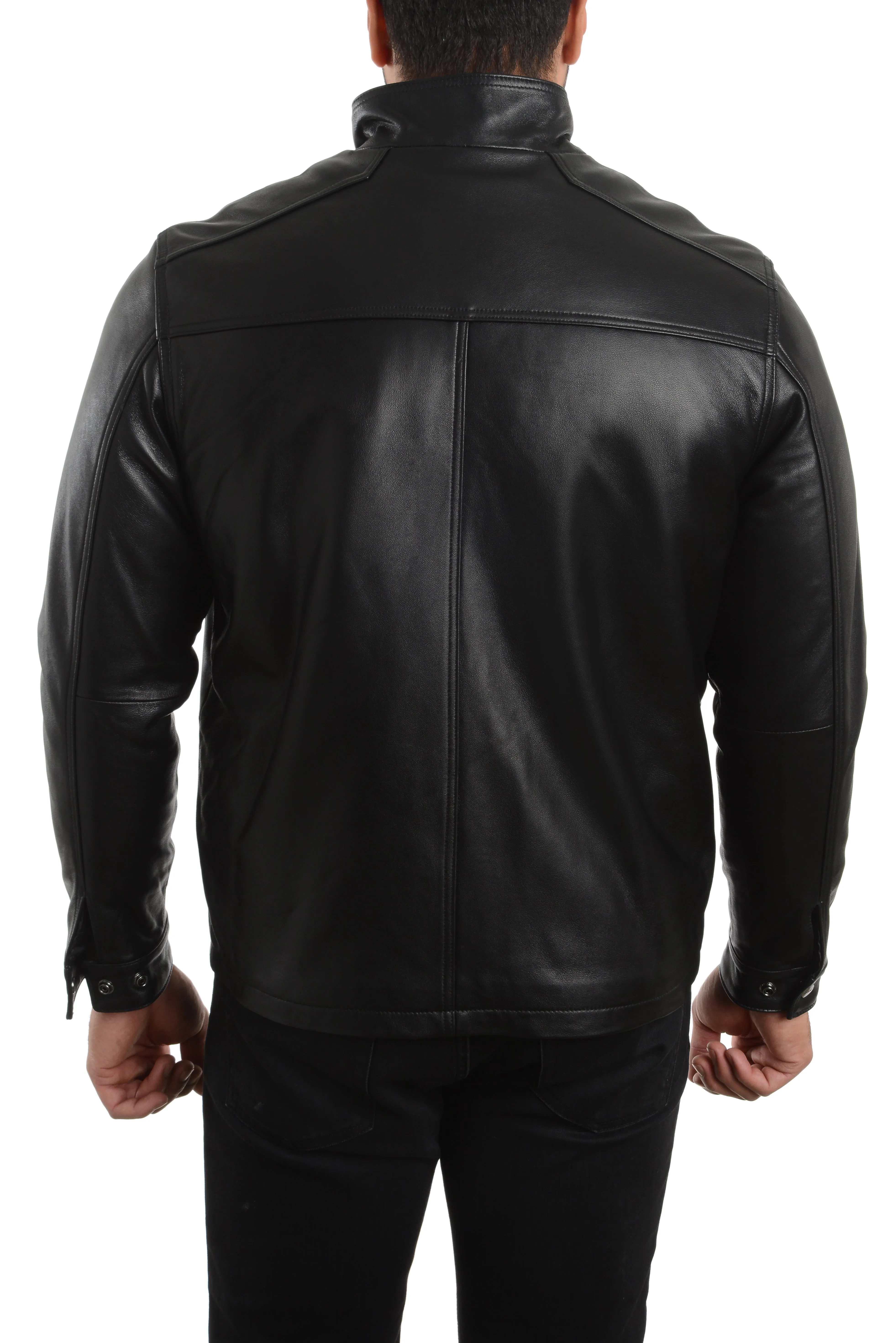 REED EST. 1950 Men's Jacket Genuine Lambskin Leather Stand UP Collar Winners Coat - Imported
