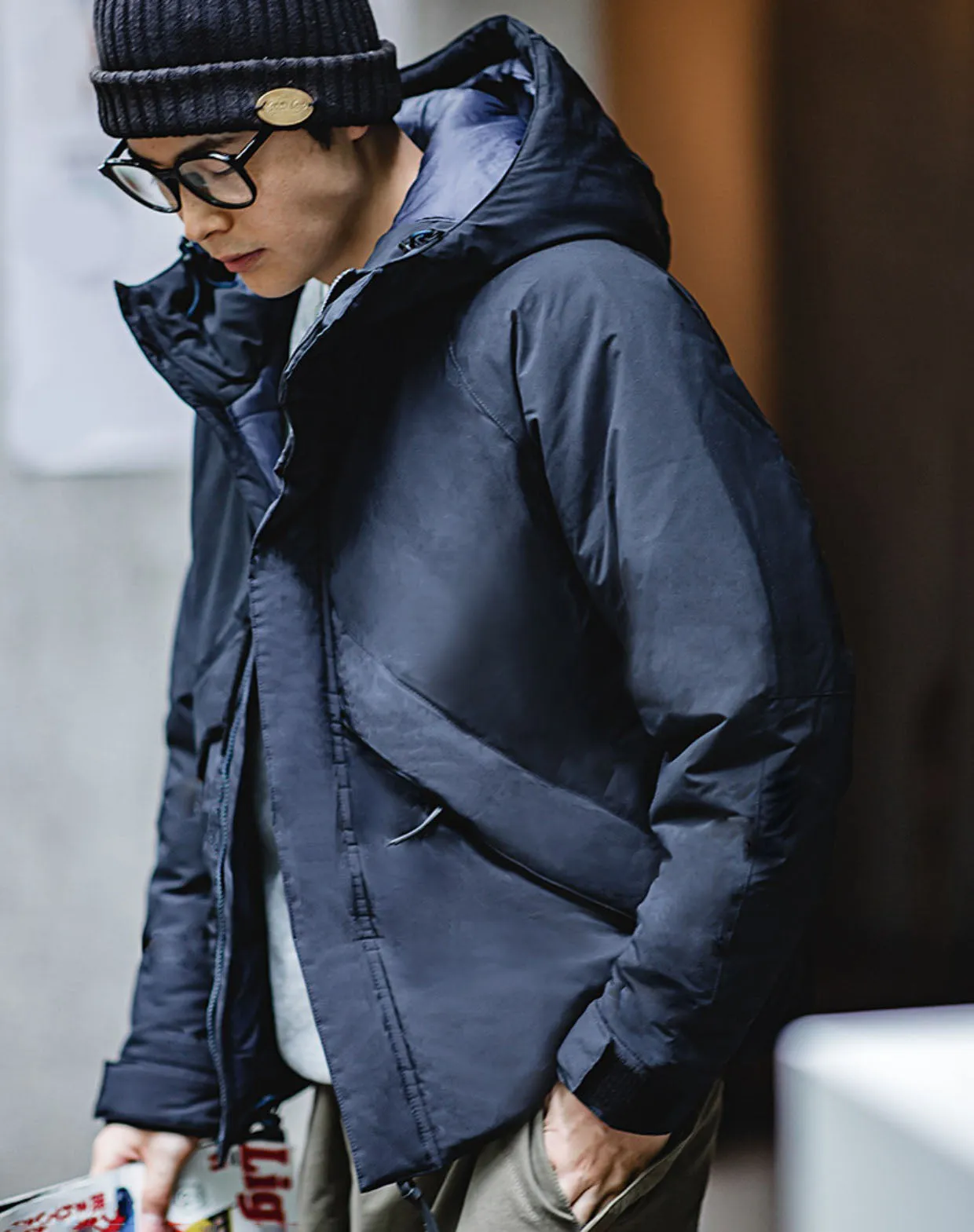 Retro Mountain Stand Collar Hooded Cotton Warm Men's Coat