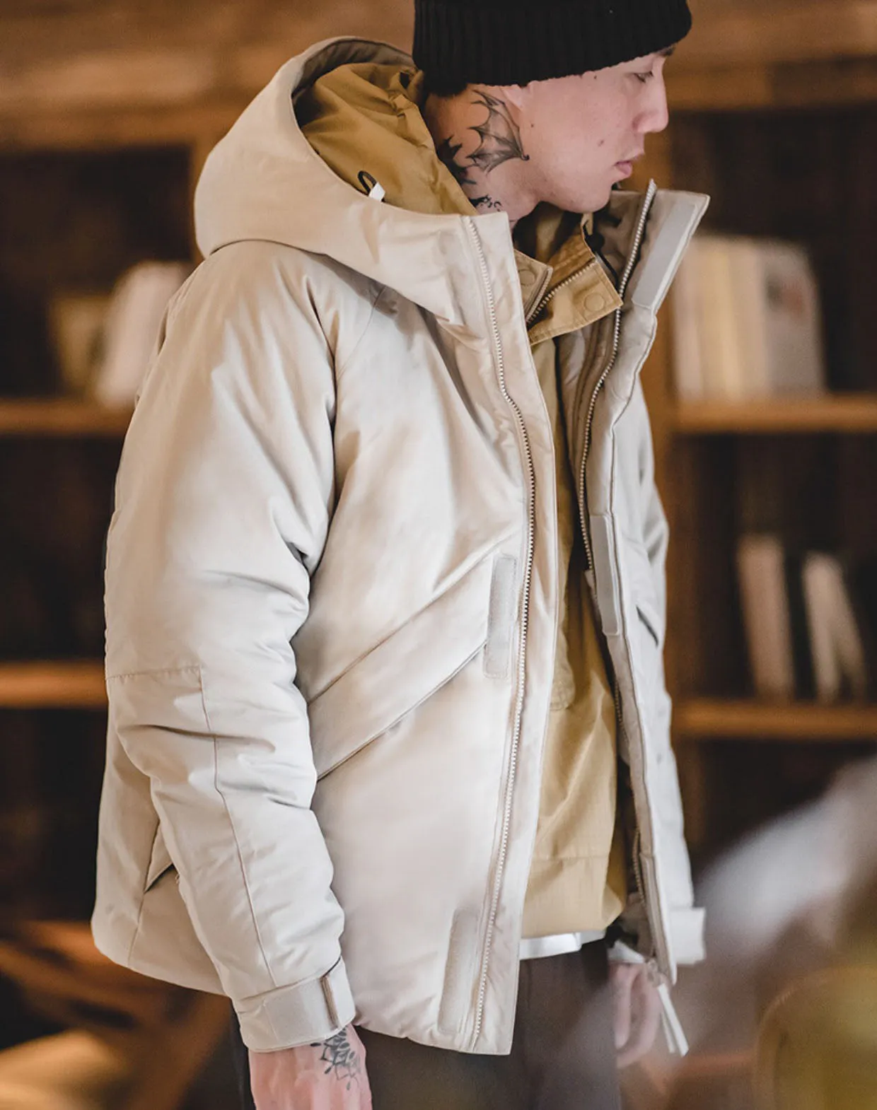 Retro Mountain Stand Collar Hooded Cotton Warm Men's Coat