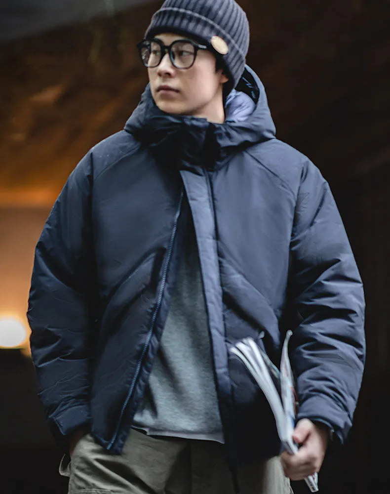 Retro Mountain Stand Collar Hooded Cotton Warm Men's Coat