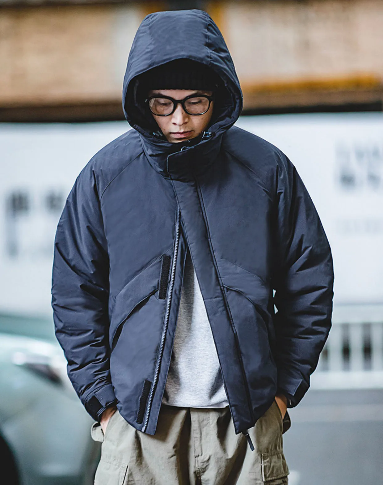 Retro Mountain Stand Collar Hooded Cotton Warm Men's Coat