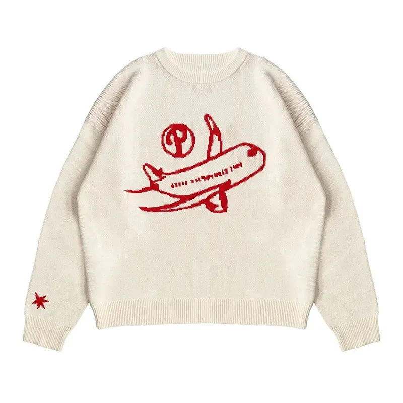 Riolio Men's Sweater Jumper Long Sleeve Knitwear Tops Oversized Graphic Fashion Y2k Streetwear Harajuku Winter Korean Popular Clothes
