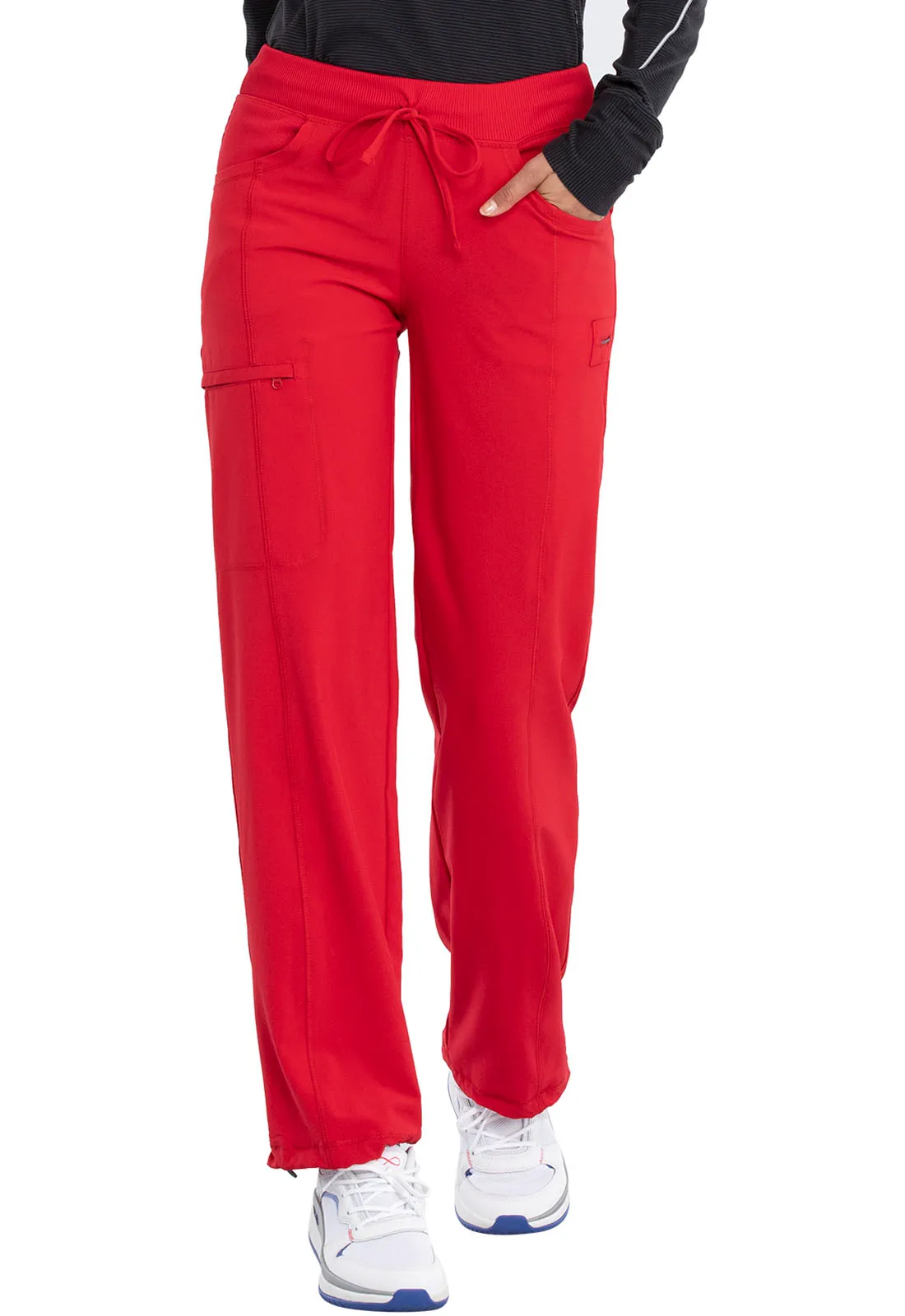 Scrub Pants - Cherokee Infinity Women's Straight Leg Drawstring Pant - Red, 1123A