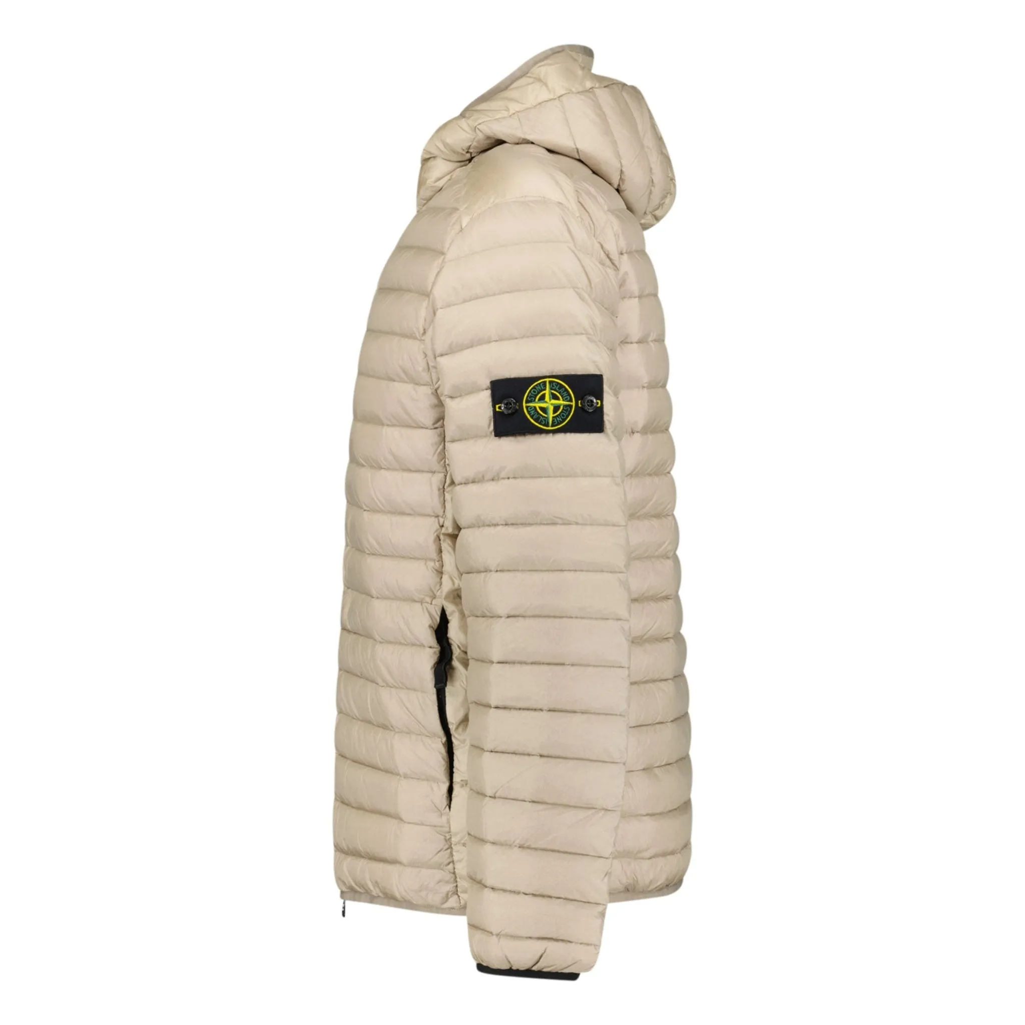 Stone Island Loom Woven Hooded Down Jacket Beige