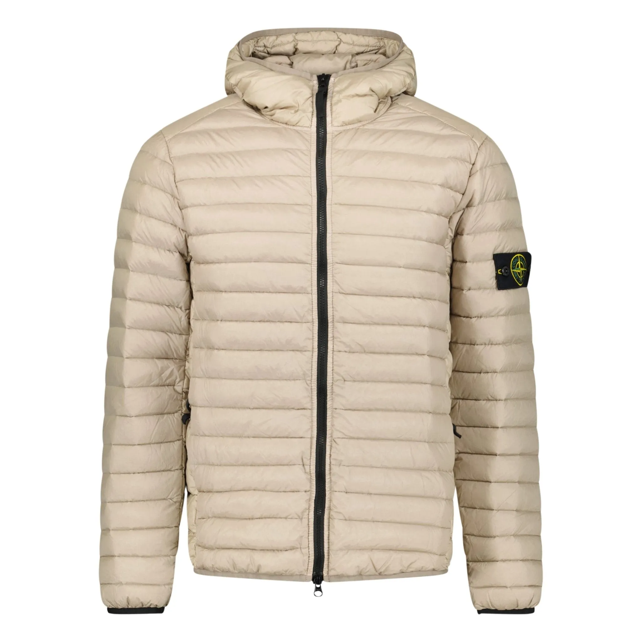 Stone Island Loom Woven Hooded Down Jacket Beige