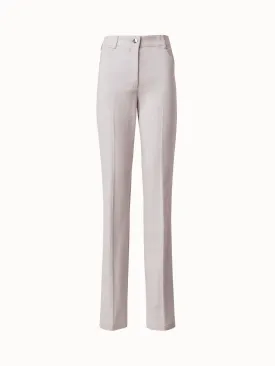 Straight Cotton Denim Stretch Pants