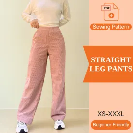 Straight Leg Pants PDF Sewing Pattern