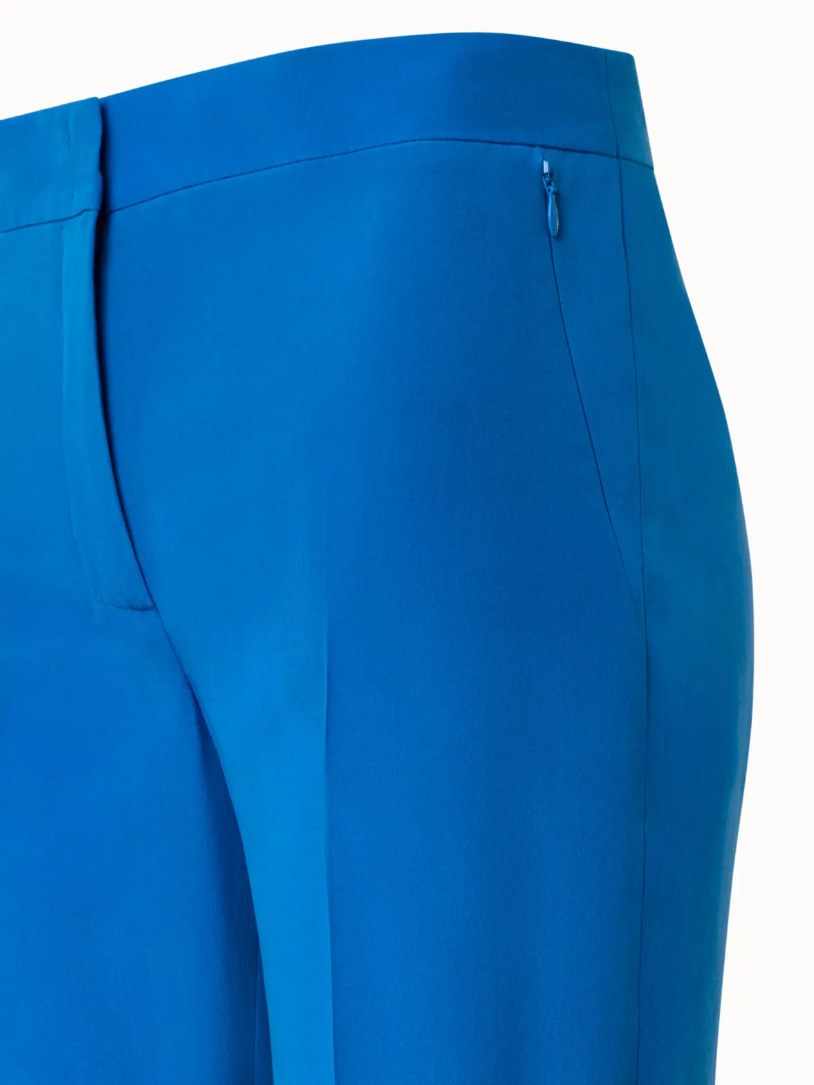 Straight Silk Crpe Pants