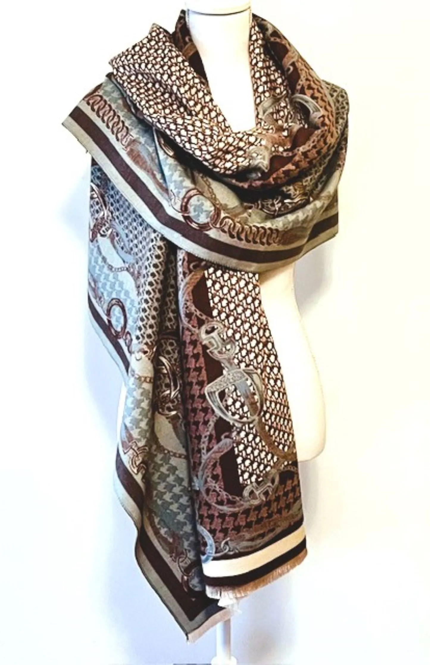 Taupe and  Beige Mane Reversible Wrap – Artisan Shawl