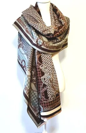 Taupe and  Beige Mane Reversible Wrap – Artisan Shawl
