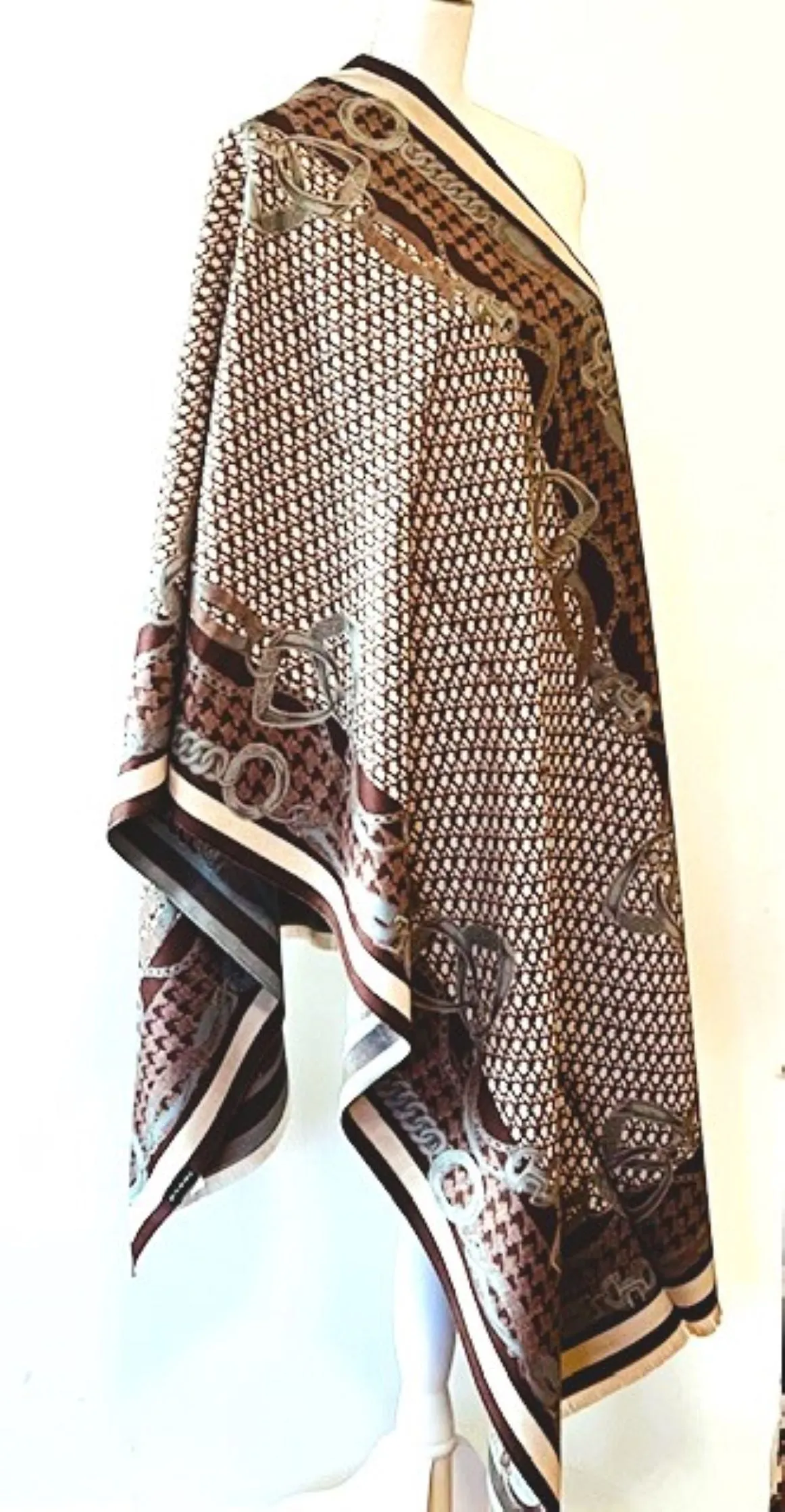 Taupe and  Beige Mane Reversible Wrap – Artisan Shawl