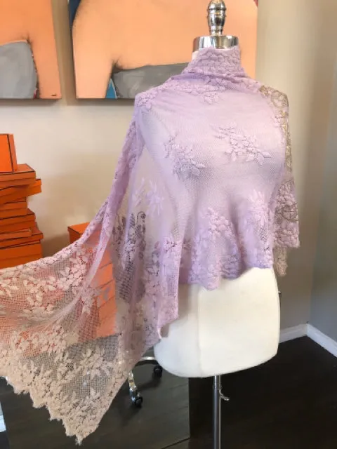 The People of the Labyrinths Lavender Wool Cotton Lace Scarf 2400-897-31022