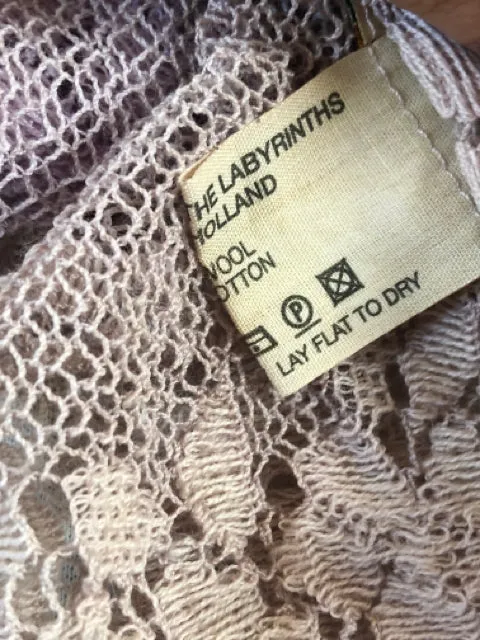 The People of the Labyrinths Lavender Wool Cotton Lace Scarf 2400-897-31022