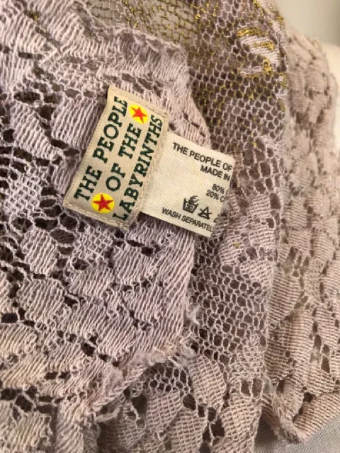 The People of the Labyrinths Lavender Wool Cotton Lace Scarf 2400-897-31022
