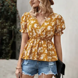 V Neck Summer Blouse Wholesale Womens Tops