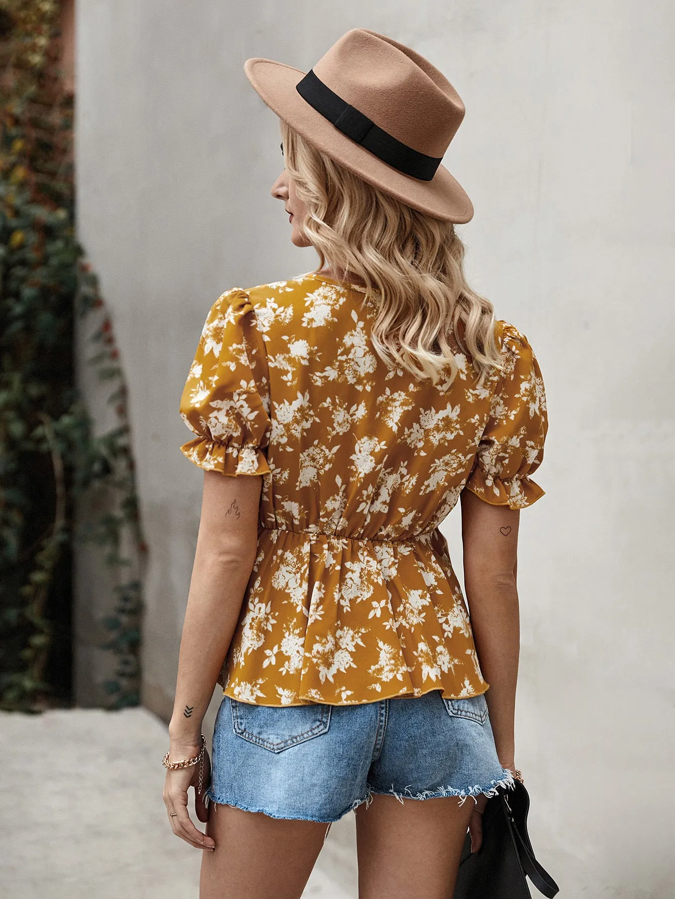 V Neck Summer Blouse Wholesale Womens Tops