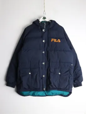 Vintage Fila Jacket Mens Large Blue Down