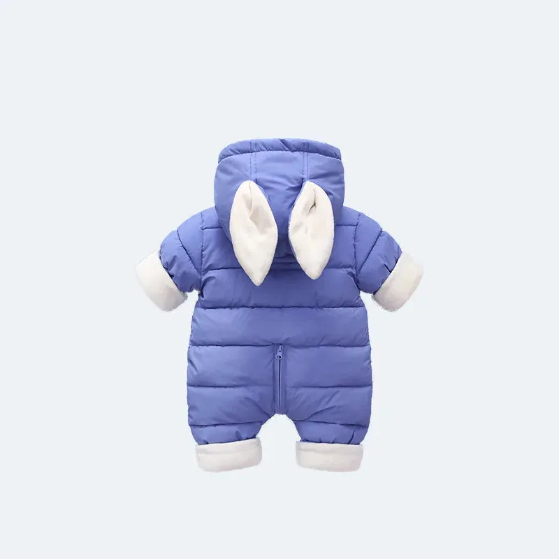 Winter Baby Rompers Plus Velvet Warm Baby Girl Snowsuit Cartoon Rabbit Baby Boys Jumpsuit Toddler Overalls Clothes