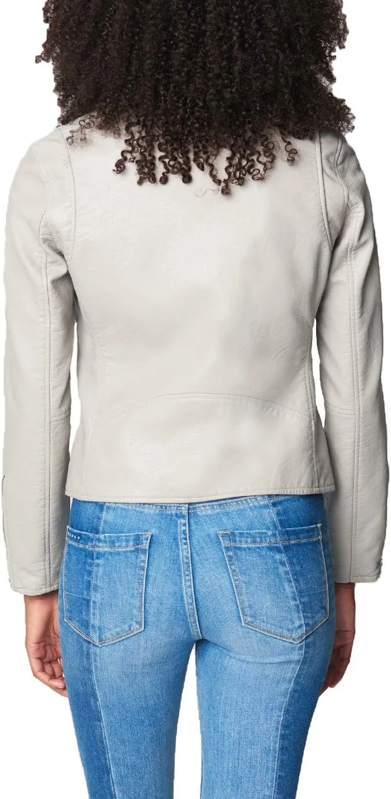 Womens Luxury Clothing Semi Fitted Vegan Leather Motorcycle Jacket
