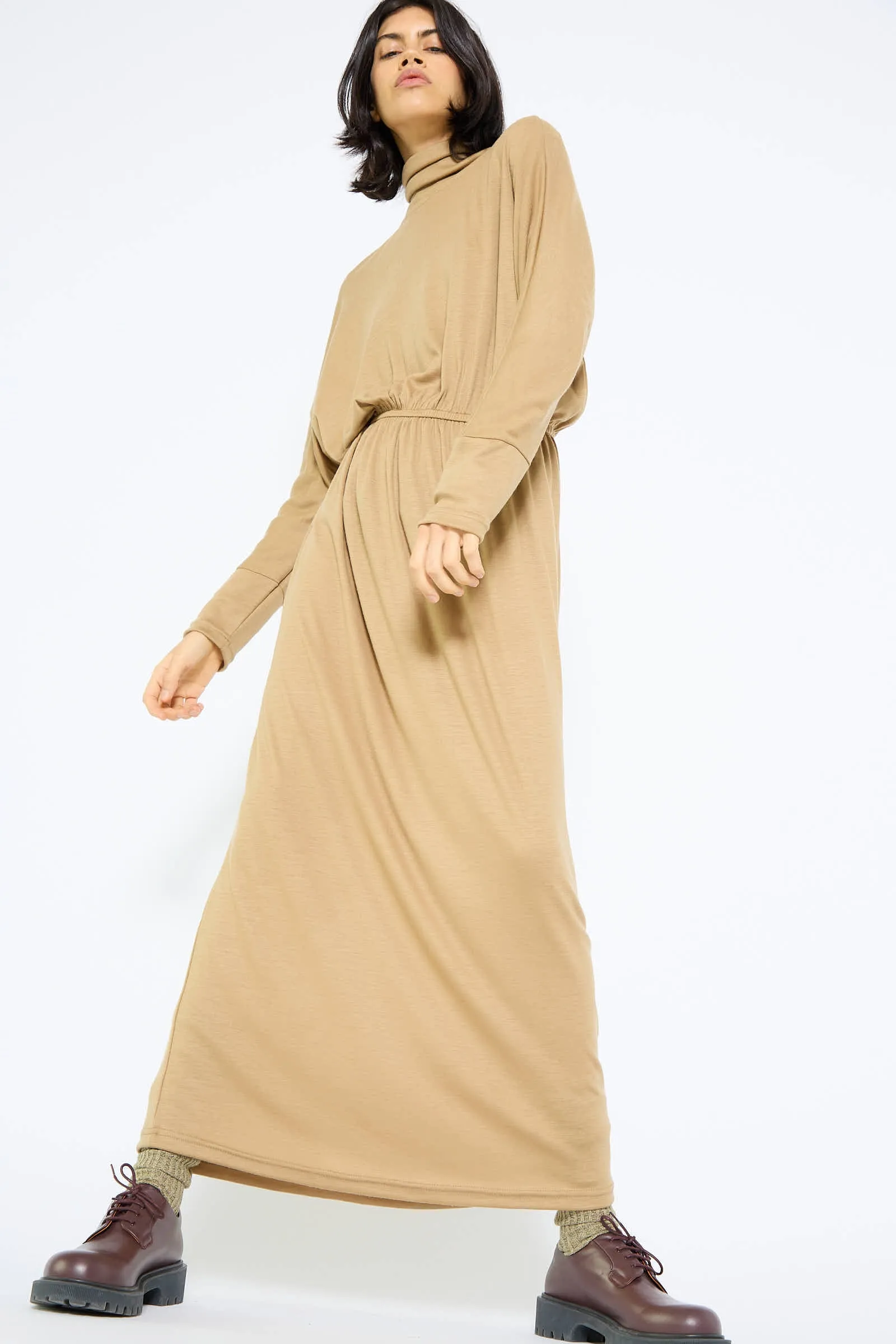 Wool I-Dress in Camel