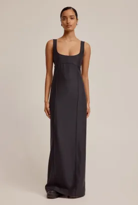 Wool Maxi Dress - Dark Charcoal