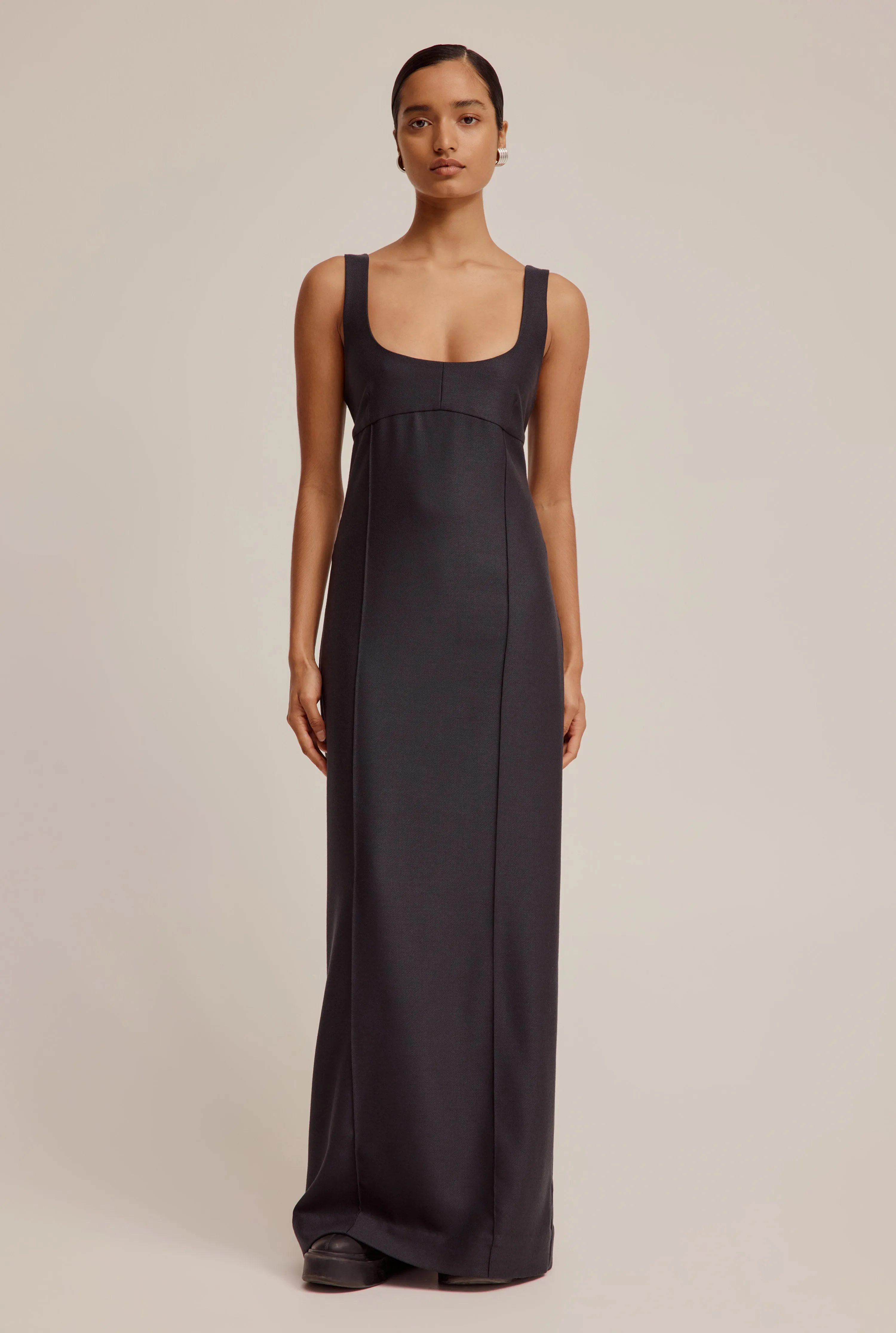 Wool Maxi Dress - Dark Charcoal